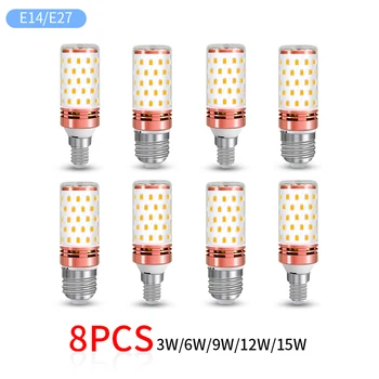 8 개의 Led 램프 전구 E14 220V Led 촛불 전구 E27 옥수수 램프 3W6W9W12W15W Bombilla 샹들리에 조명