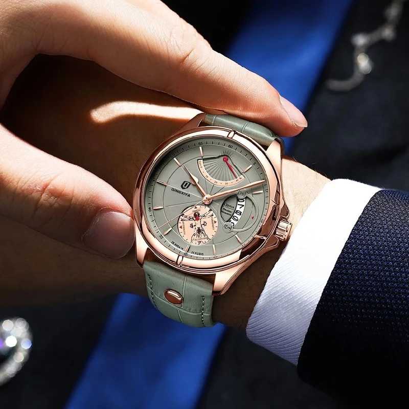 2023 남성 패션 시계 정상의 럭셔리 스포츠 남성의 손목 시계를 방수 빛나는 가죽 날짜 남자 석영 시계 Relogio