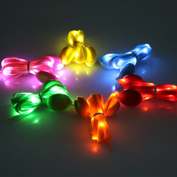 7 개의 색깔 LED 빛나는 Shoeslaces 밤 빛 레이스 인조 나일론 밤 실행 Flash 형광발 운동화 로프 빛나는 레이스