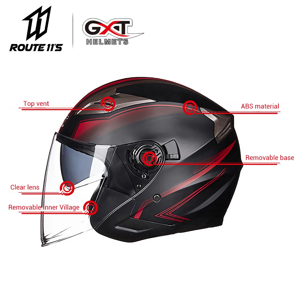 GXT 기관자전차 헬멧을 반 얼굴 ABS 오토바이 헬멧 전기 안전 이중 렌즈는 헬멧 모토 Casque 여자/남자를 위한 Casco 모토#