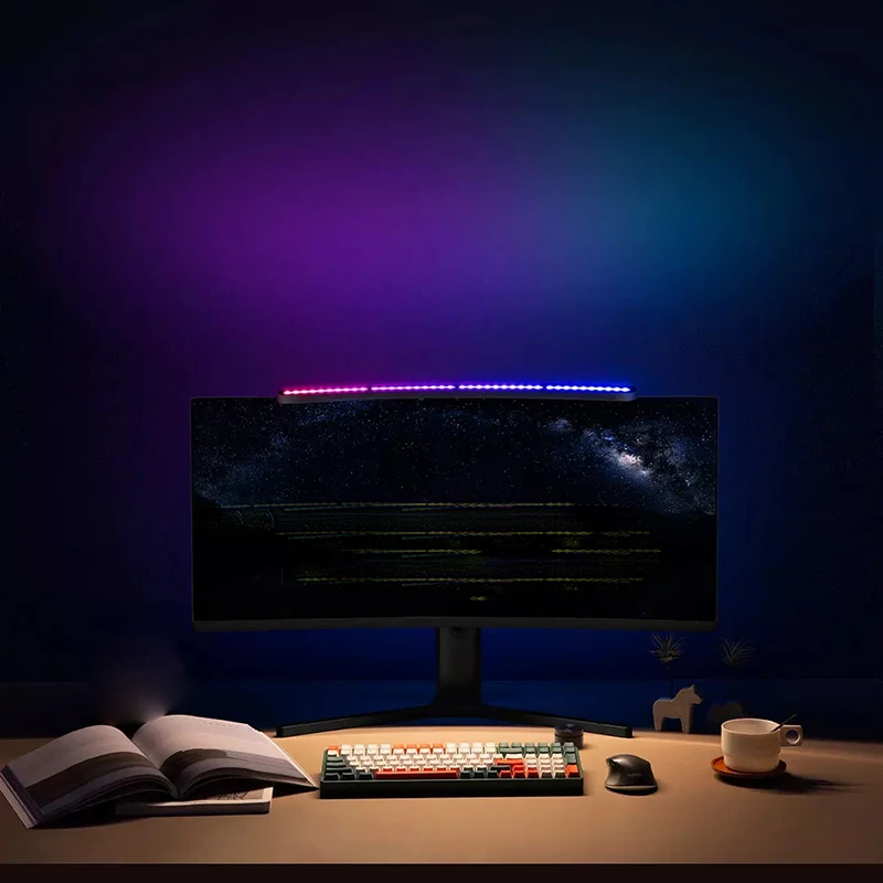 LYMAX 테이블 램프 구부려진 스크린 컴퓨터 디스플레이 데스크 램프 집 Office 눈 보호 원격 제어 LED 빛에 매달려에 대한 게임