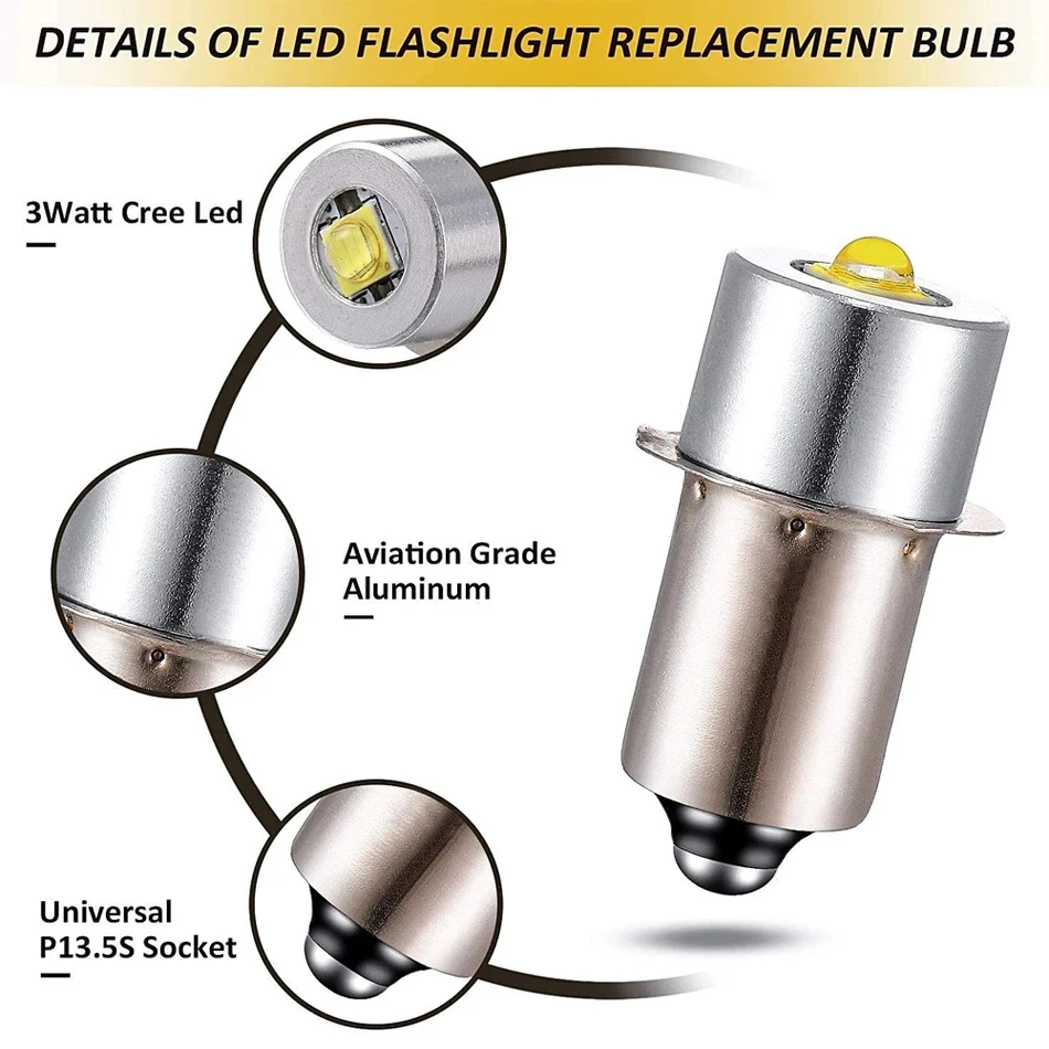 P13.5S E10BA9S3W6-24V LED 손전등 전구 교체 부분이 변환 장비를 위한 전구를 빛 얼굴 3-20 세포 C&D 플래쉬 등