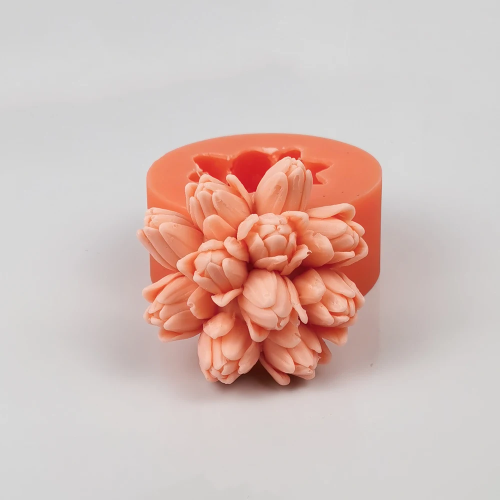 PRZY 꽃다발형 실리콘 튤립,신 꽃 장식장 비누 형 꽃 공 초 형을 만드는 점토