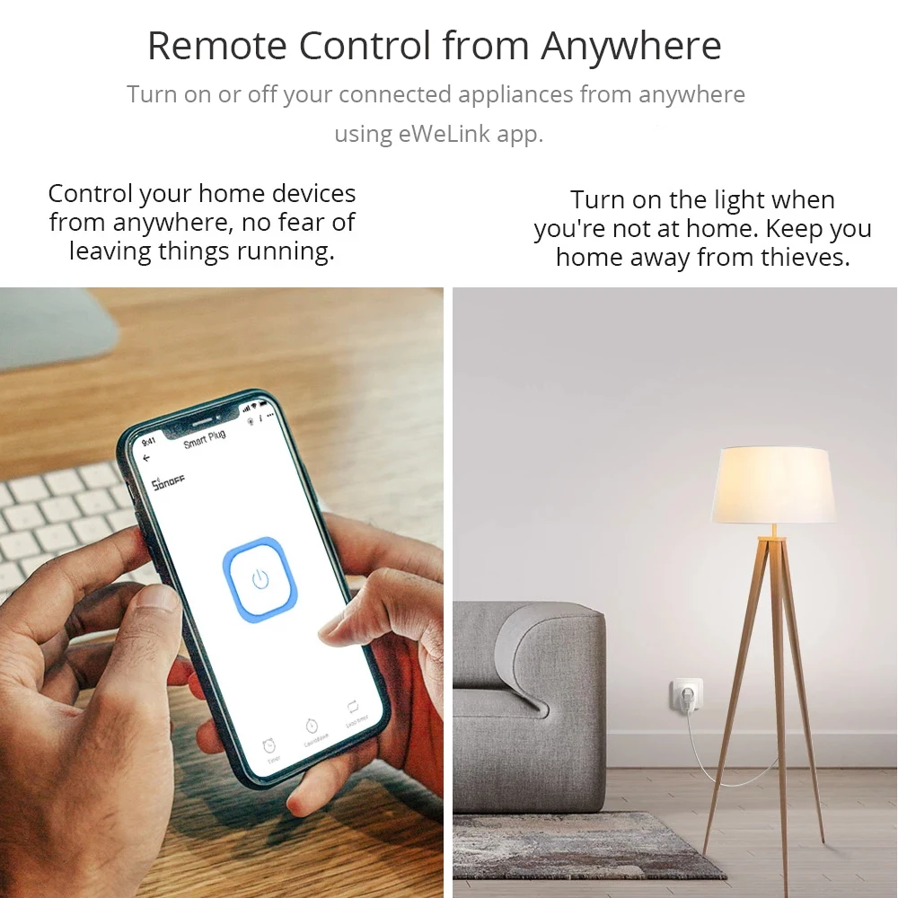 SONOFF S26R2 유럽/호주/미국/영국/CN Wifi 똑똑한 소켓 가정 응용 프로그램을 원격제어 자동화 스위치의 작동으로 Alexa Google 홈