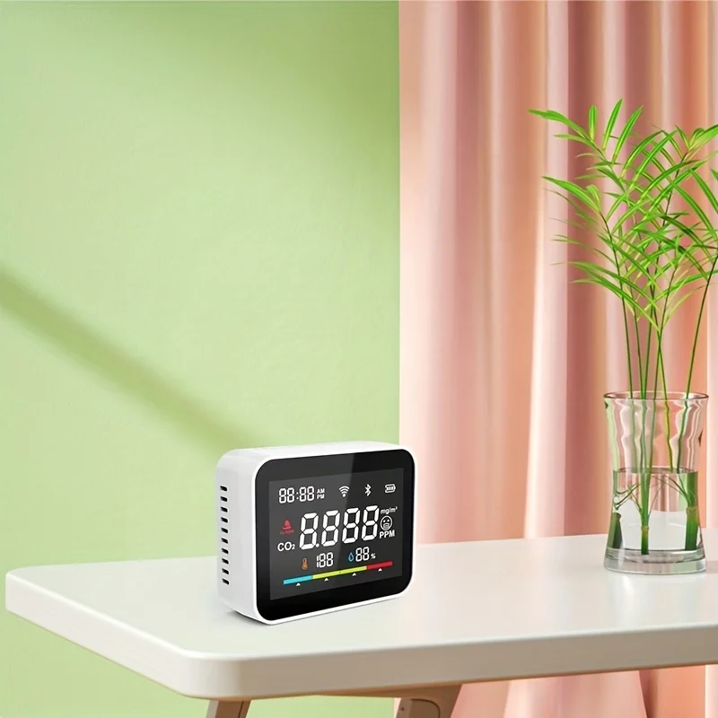 Tuya 이산화탄소 발견자 공기 모니터 다기능 LED 디지털 방식으로 온도와 습도 검사자는 스마트 홈 측정 도구
