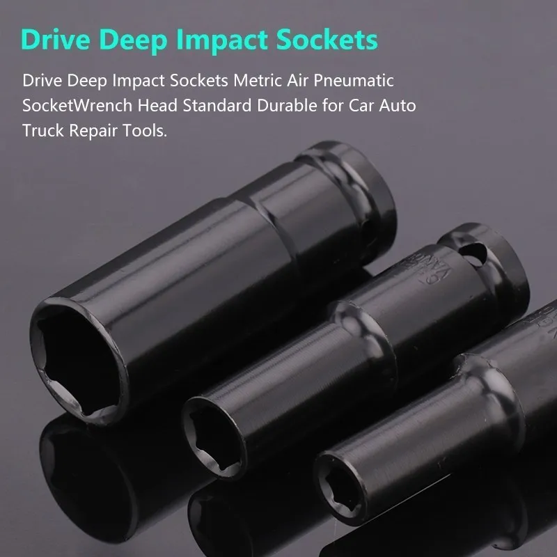 XCAN 드라이브에 깊은 영향을 소켓 8-20mm 공기 압축 공기를 넣은 소켓 렌치 헤드 표준 튼튼한 자동차 트럭 수리 도구