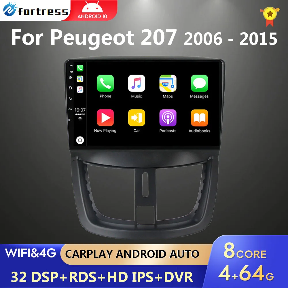 안드로이드 10 자동차 라디오 멀티미디어의 비디오 플레이어 Peugeot 를 위한 207CC207CC2006 2007 2008 2009 2010 - 2015 2Din RDS 스 DVD