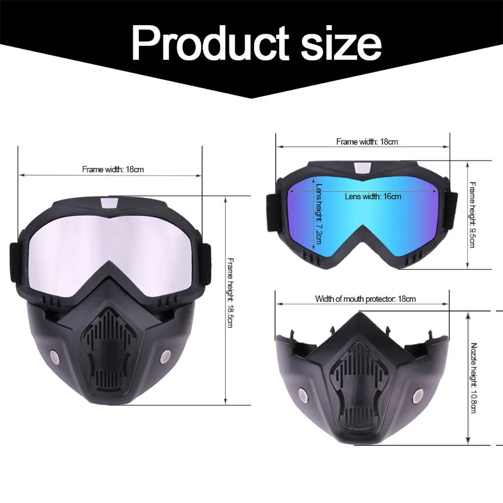 오토바이잔 크로스 오토바이의 모토 고글 분리가능한 고글 여름 UV Protection 스키 자전거 오픈 헬멧 얼굴 마스크