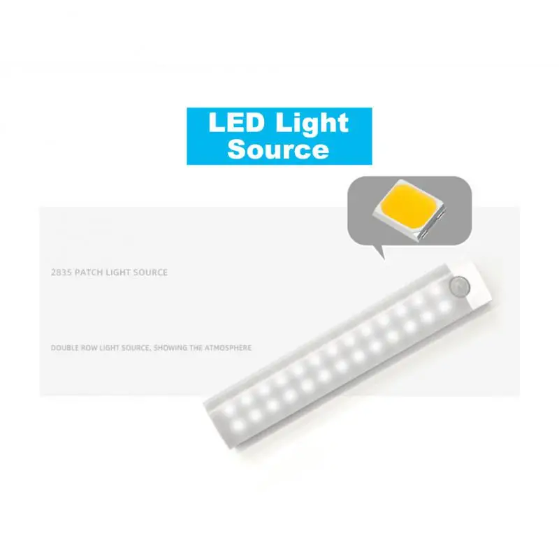재충전용는 모션 센서 LED 밤 빛 무선 USB 옷장 램프를 자기 빛이 부엌 찬장을 위한 침실 110/200mm