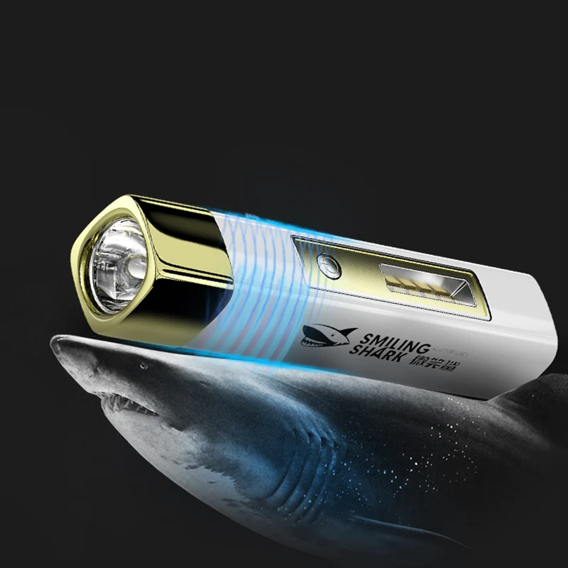 힘 은행 손전등 휴대용 소형 방수 매우 밝은 토치 USB 재충전용 다기능 강력한 손전등 캠프의 빛